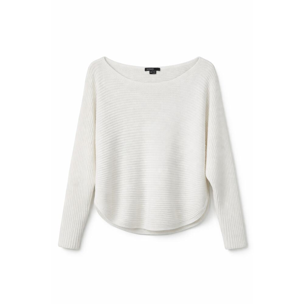VINCE Ribbed Knit Longsleeve Top White XS Business Casual Minimalist - Picture 2 of 7
